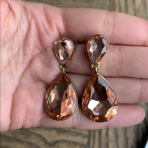 J. Crew Jewelry - NEW J CREW Pink Faux Diamond drop earrings